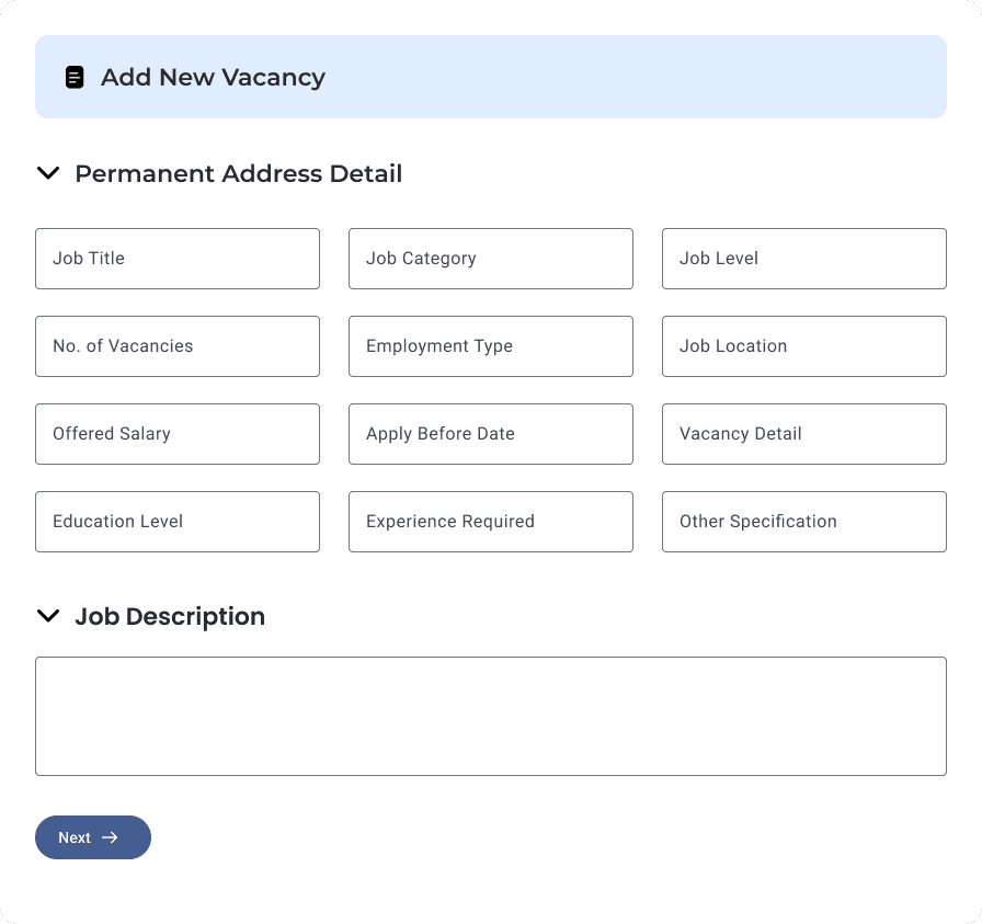 vacancy form